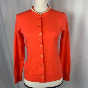 Bright coral J. Crew Jackie cardigan